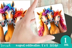 funny farm animals magnet sublimation PNG Product Image 1