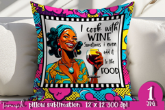 retro housewife funny woman pillow sublimation design JPG Product Image 1