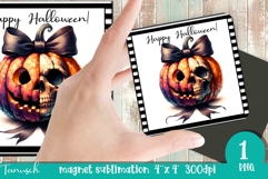cute Fall Pumpkin sublimation Halloween MAGNET PNG Product Image 1