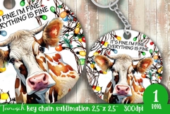 funny christmas keychain It&#039;s fine, I&#039;m fine design Product Image 1