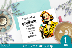retro housewife funny woman card sublimation design PNG Product Image 1