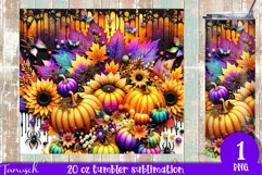 funny FALL Pumpkin with Bow 20 oz Tumbler sublimation PNG Product Image 1