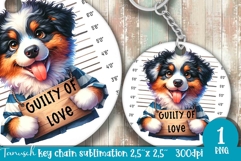 funny mugshot dog in prison Key chain sublimation design Product Image 1
