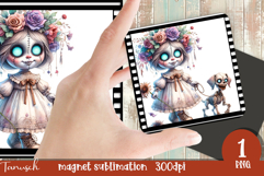 retro spooky Halloween MAGNET sublimation PNG Product Image 1