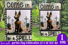 vintage Creepy sublimation Halloween Garden Flag PNG Product Image 1
