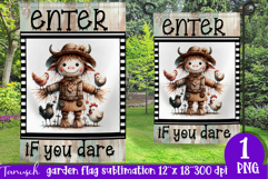 vintage Creepy sublimation Halloween Garden Flag PNG Product Image 1