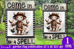 vintage Creepy sublimation Halloween Garden Flag PNG Product Image 1