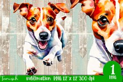 watercolor Jack Russel dog sublimation PNG Product Image 1