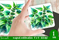 Herbs Garden magnet sublimation / watercolor JPG Product Image 1