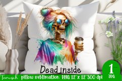 funny Wine pillow Sublimation / dead inside design Product Image 1