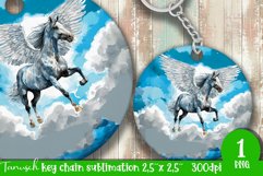 watercolor horse keychain Sublimation design PNG Product Image 1