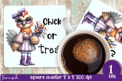 Halloween Animal square coaster sublimation PNG Product Image 16