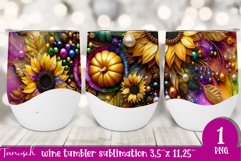 FALL Pumpkin &amp; Sunflowers Wine Tumbler sublimation bundle Product Image 15