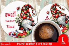 cute gnome Round Coaster Sublimation PNG Product Image 1
