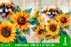 watercolor PEKINESE sublimation PNG / dog design Product Image 1