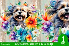 watercolor LHASA APSO sublimation PNG / dog design Product Image 1