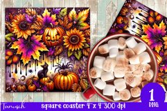 FALL Pumpkin, LEAVES &amp; Sunflowers square coaster bundle Product Image 13