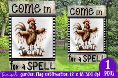 vintage Creepy sublimation Halloween Garden Flag PNG Product Image 1