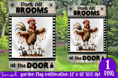vintage Creepy sublimation Halloween Garden Flag PNG Product Image 1
