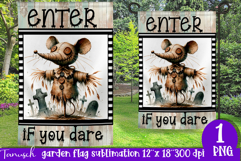 vintage Creepy sublimation Halloween Garden Flag PNG Product Image 1