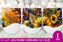 FALL Pumpkin &amp; Sunflowers Wine Tumbler sublimation bundle Product Image 16