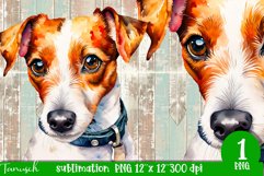 watercolor Jack Russel dog sublimation PNG Product Image 1