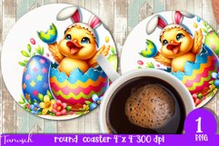 happy EASTER round coaster Sublimation hatching Egg bundle Product Image 6