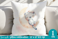 cute watercolor nursery Sleeping Animals PILLOW sublimation Product Image 1