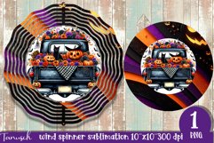 Halloween Wind Spinner sublimation / Creepy Truck Product Image 1
