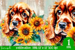 watercolor Cocker Spaniel dog sublimation PNG Product Image 1