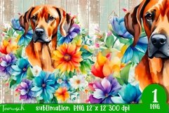 watercolor RHODESIAN RIDGEBACK sublimation PNG / dog design Product Image 1