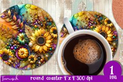 FALL Pumpkin &amp; Sunflowers Round Coaster sublimation bundle Product Image 14
