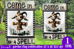 vintage Creepy sublimation Halloween Garden Flag PNG Product Image 1