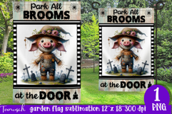 vintage Creepy sublimation Halloween Garden Flag PNG Product Image 1