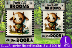 vintage Creepy sublimation Halloween Garden Flag PNG Product Image 1