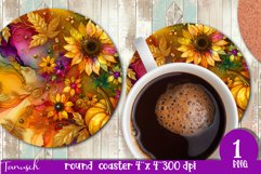 FALL Pumpkin &amp; Sunflowers Round Coaster sublimation bundle Product Image 15