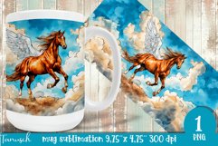 Watercolor horse sublimation 15 oz mug full wrap Product Image 1