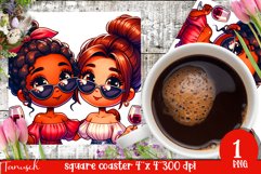 funny Mother&#039;s DAY Wine square coaster Sublimation Coffee Product Image 1