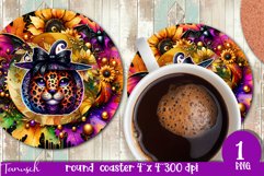 funny FALL Pumpkin with Bow Round Coaster sublimation PNG Product Image 1