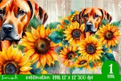 watercolor RHODESIAN RIDGEBACK sublimation PNG / dog design Product Image 1