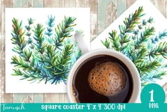 Herbs Garden square coaster sublimation / watercolor Product Image 1