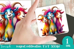 funny farm animals magnet sublimation PNG Product Image 1
