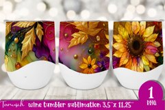 FALL Pumpkin &amp; Sunflowers Wine Tumbler sublimation bundle Product Image 17