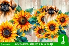 watercolor PEKINESE sublimation PNG / dog design Product Image 1