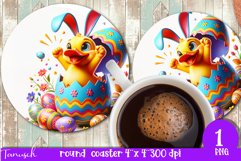 happy EASTER round coaster Sublimation hatching Egg bundle Product Image 7