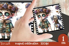 retro spooky Halloween MAGNET sublimation PNG Product Image 1