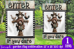 vintage Creepy sublimation Halloween Garden Flag PNG Product Image 1