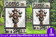 vintage Creepy sublimation Halloween Garden Flag PNG Product Image 1