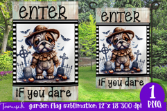 vintage Creepy sublimation Halloween Garden Flag PNG Product Image 1