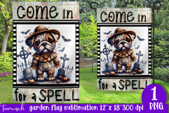 vintage Creepy sublimation Halloween Garden Flag PNG Product Image 1